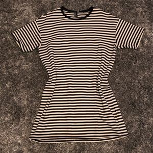 Black and white striped dress